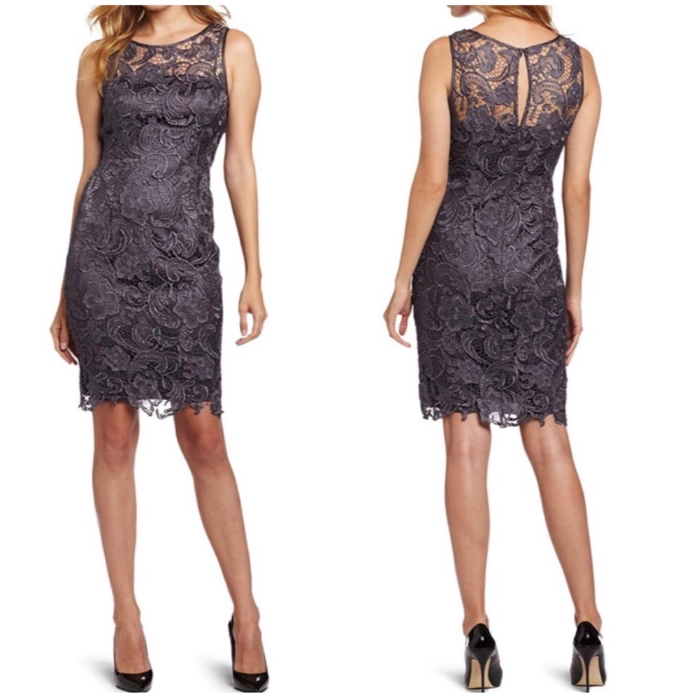 ADRIANNA PAPELL 🌹 LACE SHEATH DRESS SZ 6